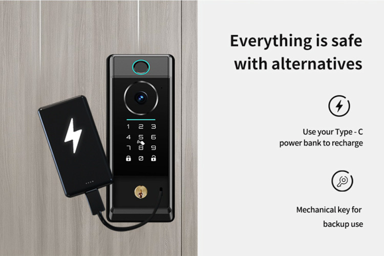 Cybelock D63 — Type-C emergency power and mechanical key