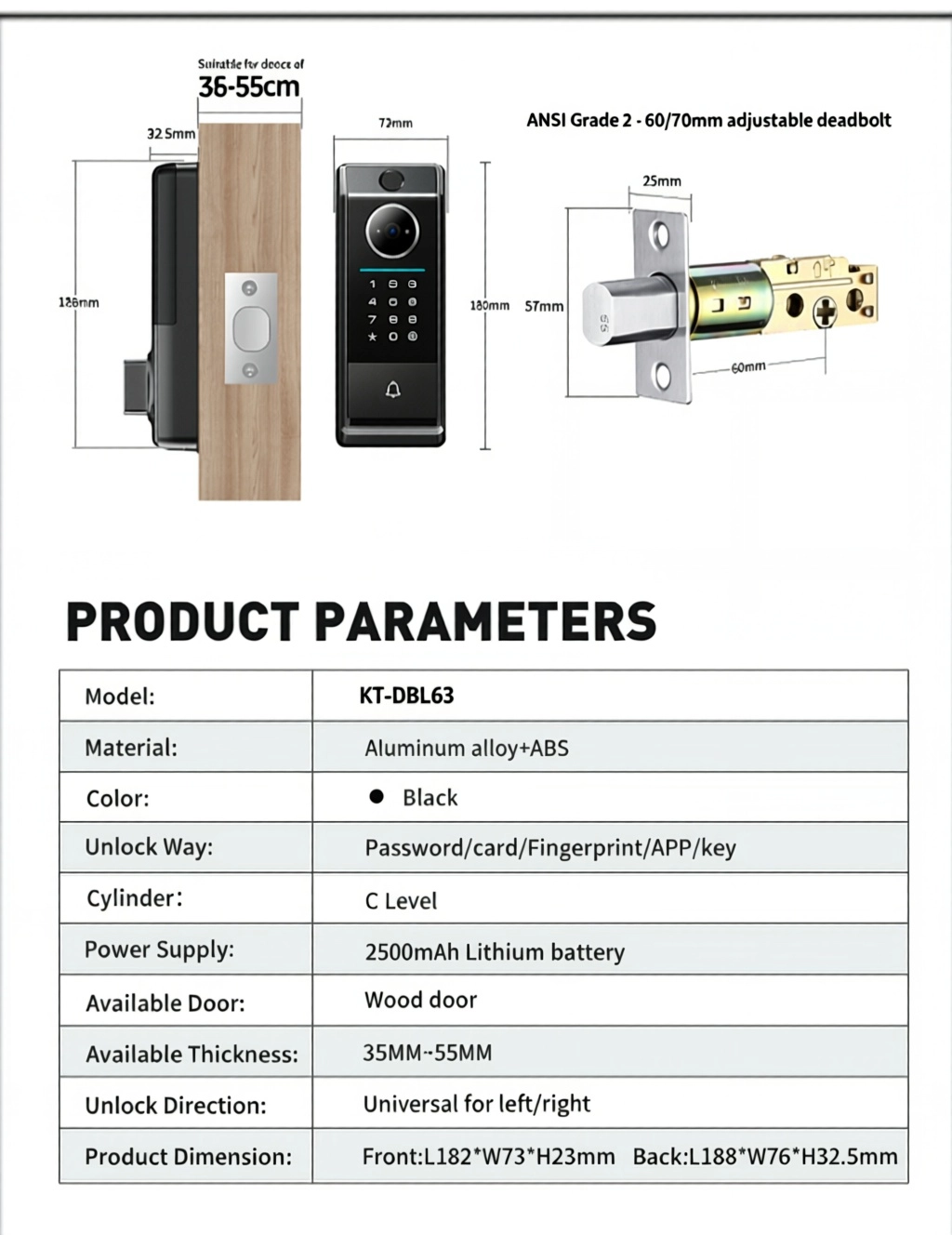 Cybelock D63 — product parameters